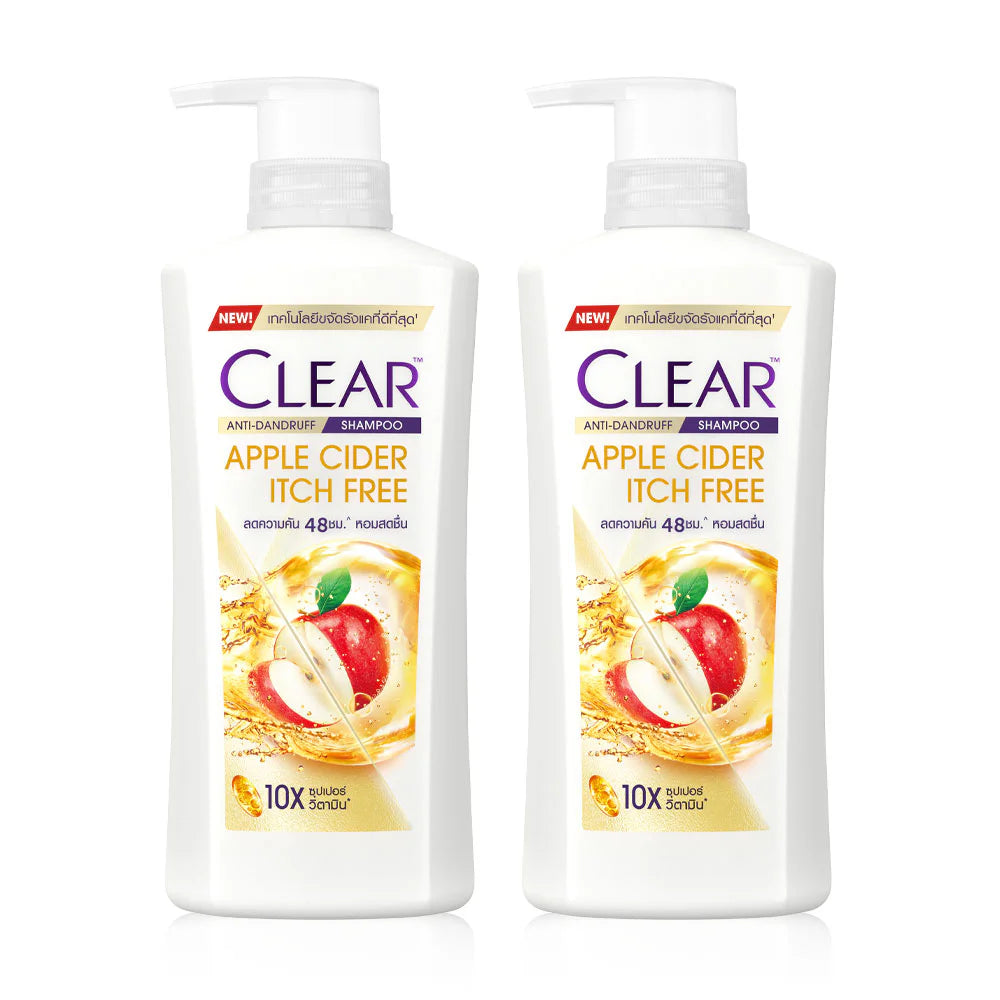 Clear Anti-Dandruff Shampoo Apple Cider Itch Free 350ml x 2pcs