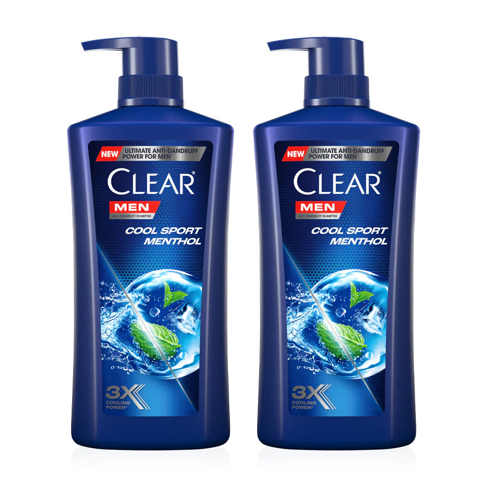 Clear Men Anti-Dandruff Shampoo Cool Sport Menthol Dark Blue 350ml x 2pcs