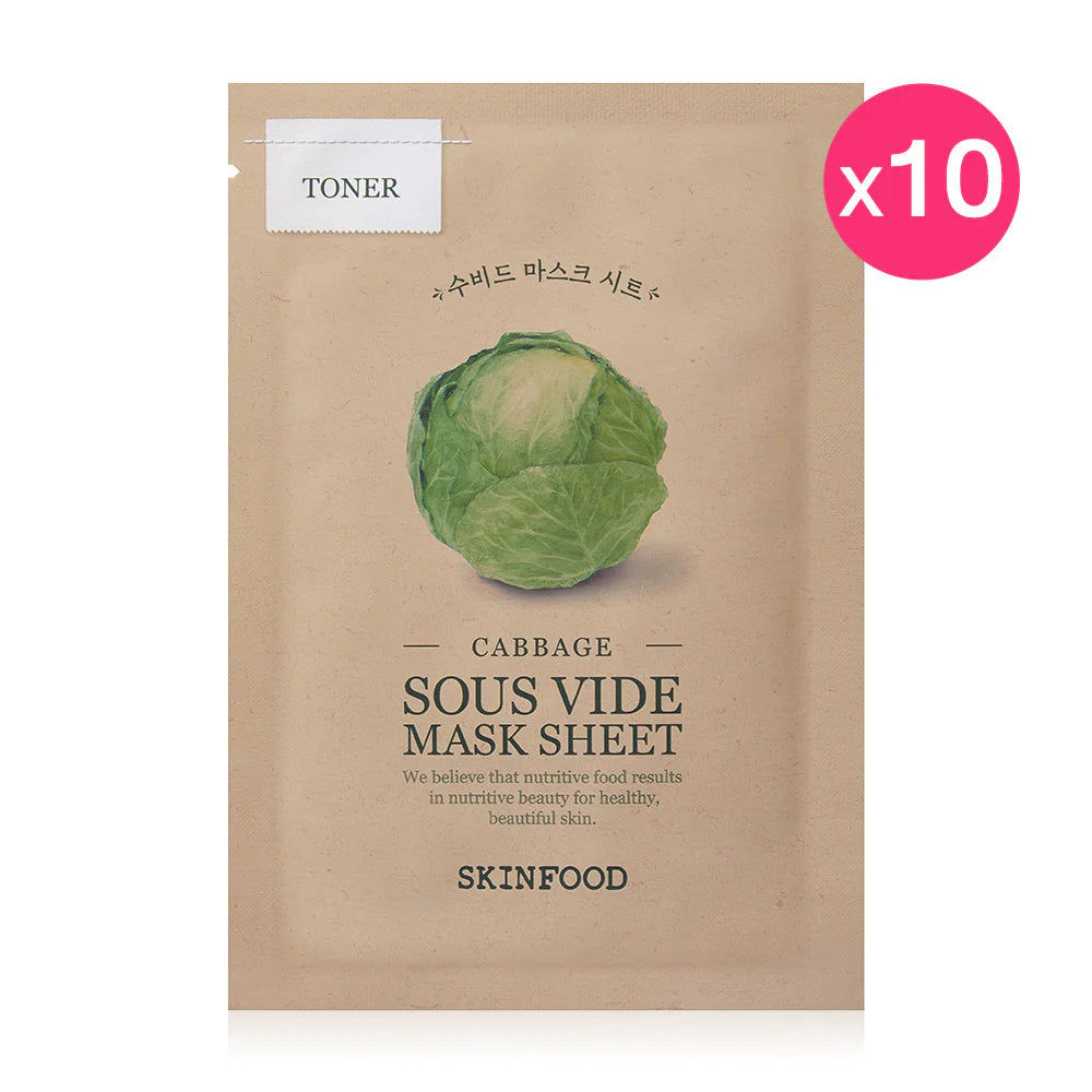 Skinfood Cabbage Sous Vide Mask Sheet 18g x 10pcs
