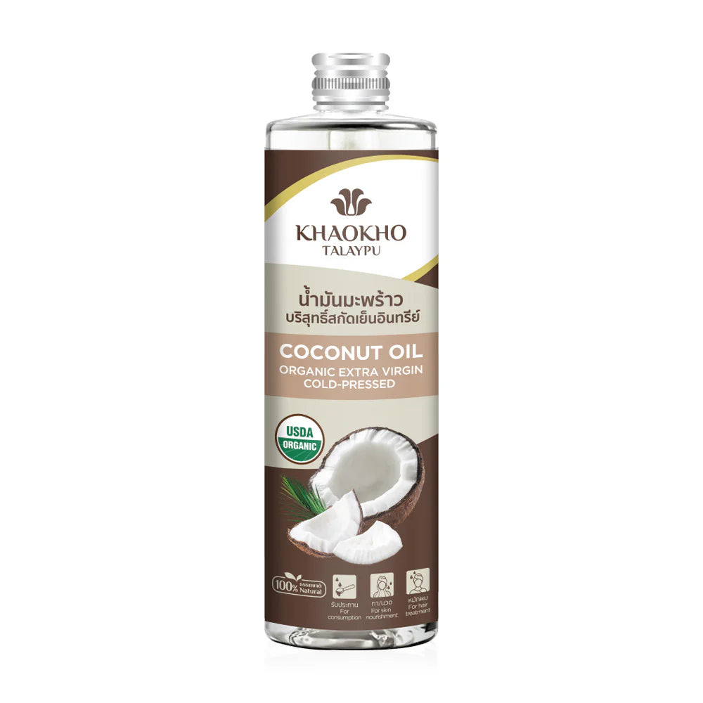 Khaokho Talaypu Pure Oil Coconut Edible 480ml Organic Cold-Pressed Virgin Coconut Oil