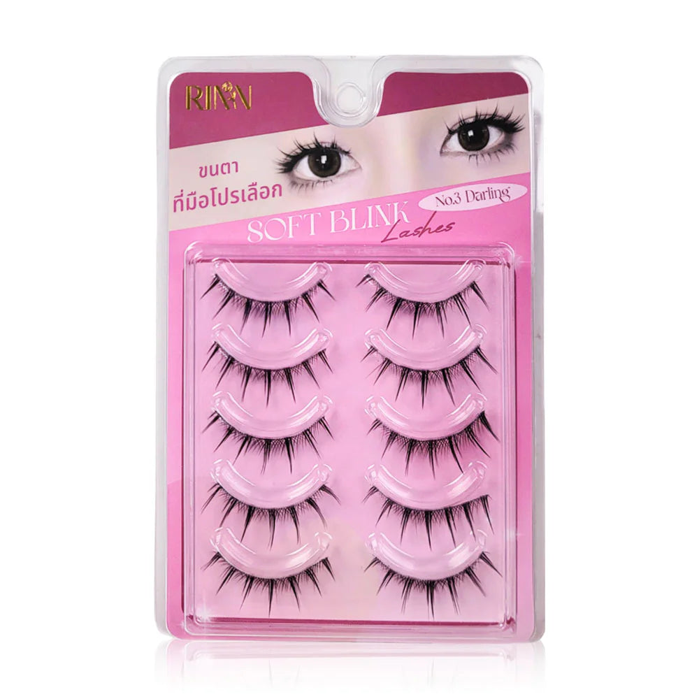 RINN Soft Blink Lashes 5 Pairs #03 Darling Clear band false eyelashes