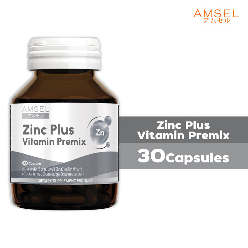 Amsel Zinc Plus Vitamin Premix Dietary Supplement 30 Capsules