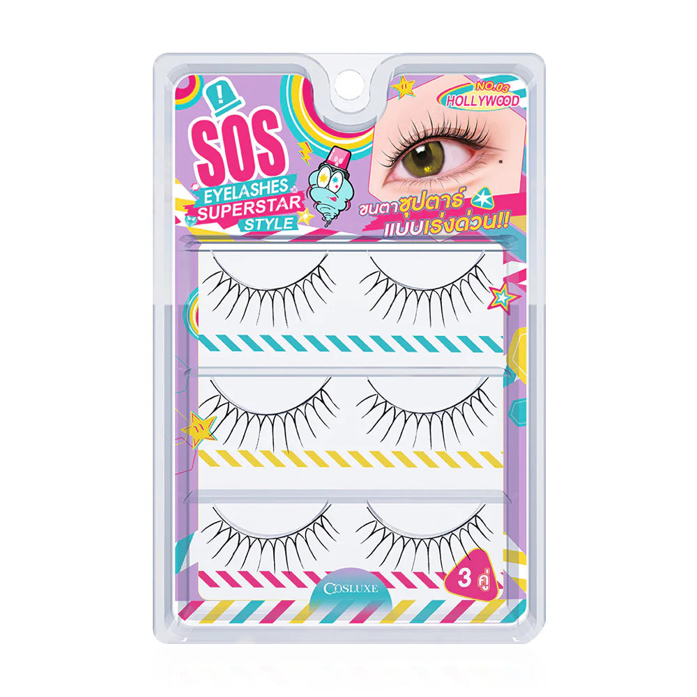 Cosluxe Sos Eyelashes Superstar Style 3 Pairs #03 Hollywood