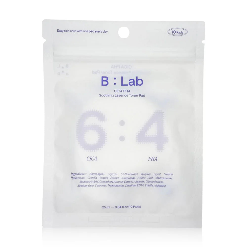 B:LAB Cica PHA Soothing Essence Toner Pad [25ml x 10 Pads]