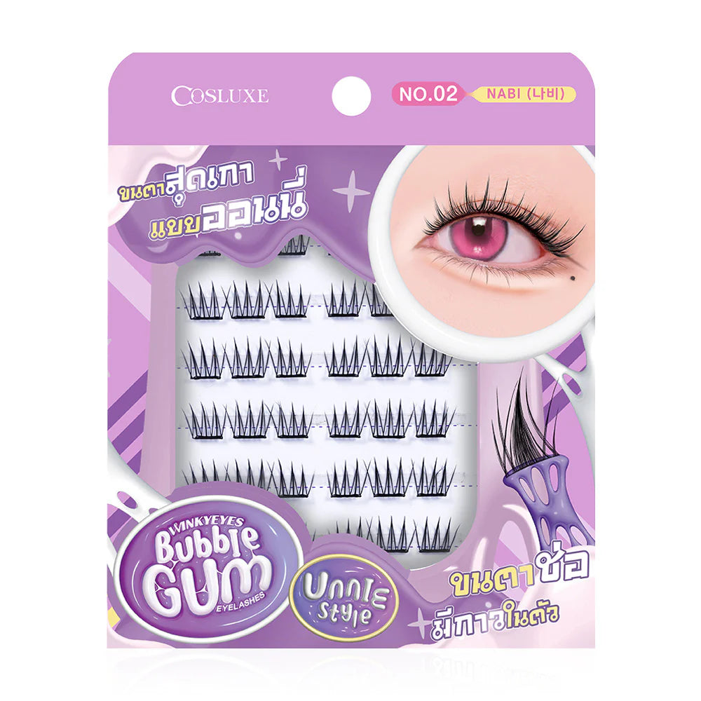 Cosluxe Winky Eyes Bubble Gum Eyelashes Unnie Style 36pcs #02 Nabi