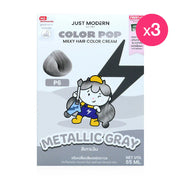 Just Modern Color Pop Milky Hair Color Cream 65ml x 3pcs #P6 Metallic Gray