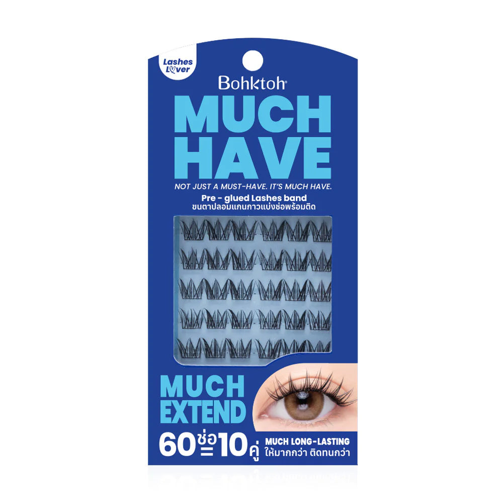 Bohktoh Pre-Glued Lashes Band 10 Pairs #Much Extend
