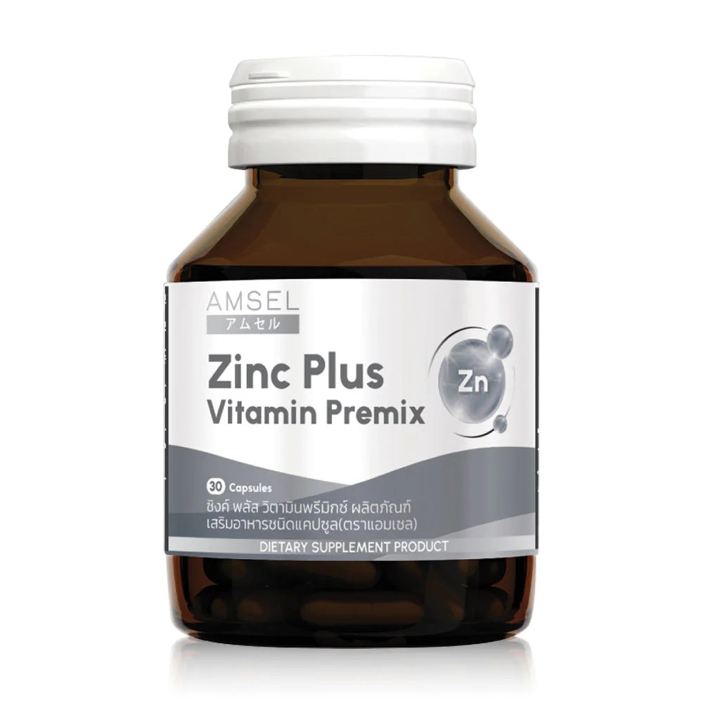Amsel Zinc Plus Vitamin Premix Dietary Supplement 30 Capsules