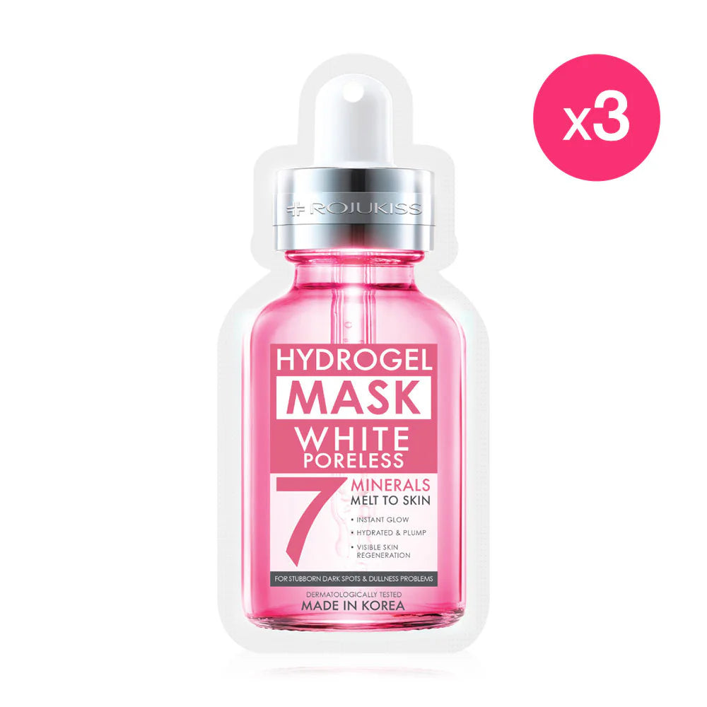 Rojukiss White Poreless Hydrogel Mineral Mask 7 25ml x 3pcs