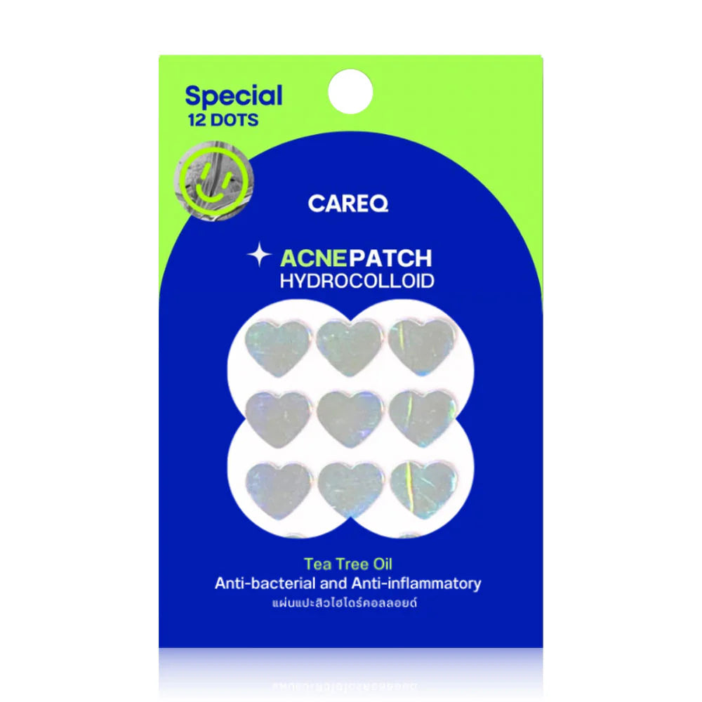 CAREQ Acne Patch Hydrocolloid Heart Hologram 12 Dots