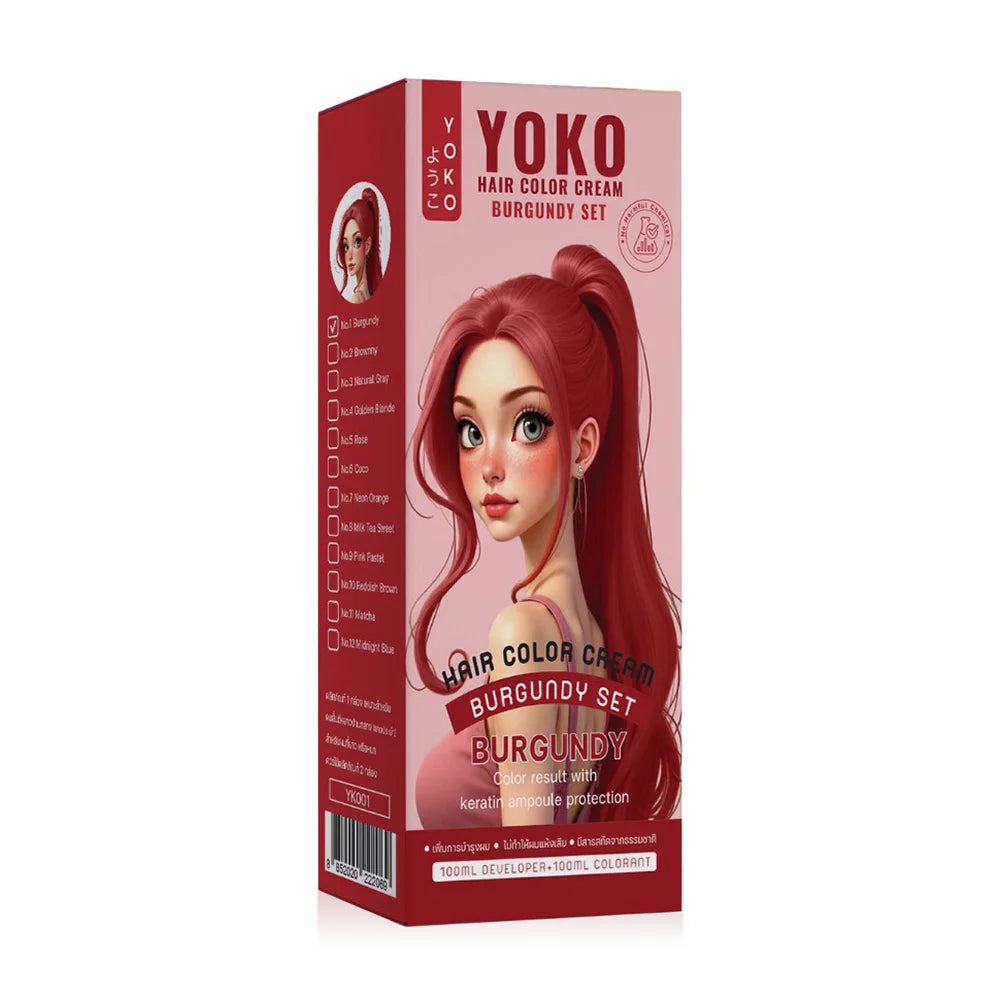 YOKO Hair Color Cream Set 200ml #Burgundy