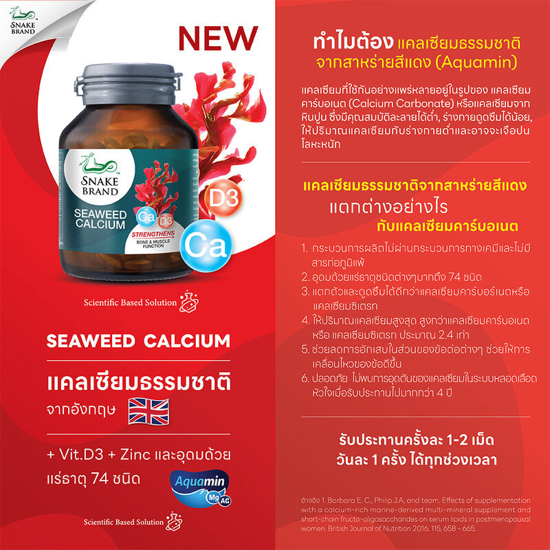 Snake Brand Seaweed Calcium 31 Tablets