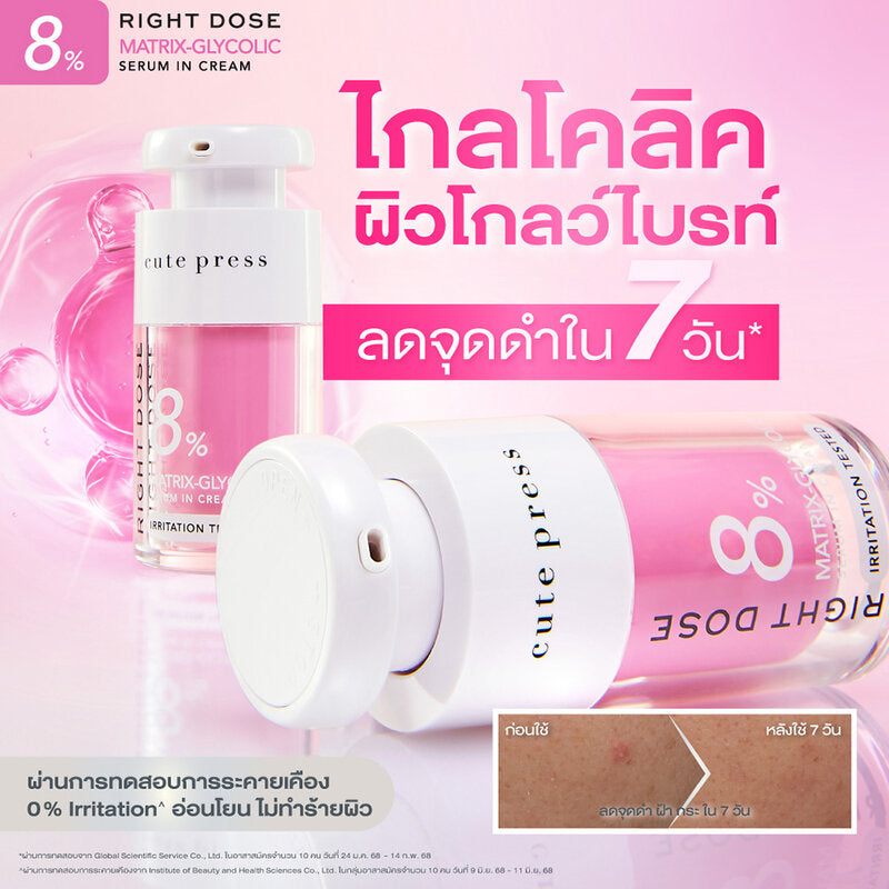 Cute Press Right Dose Matrix-Glycolic Serum In Cream 15ml