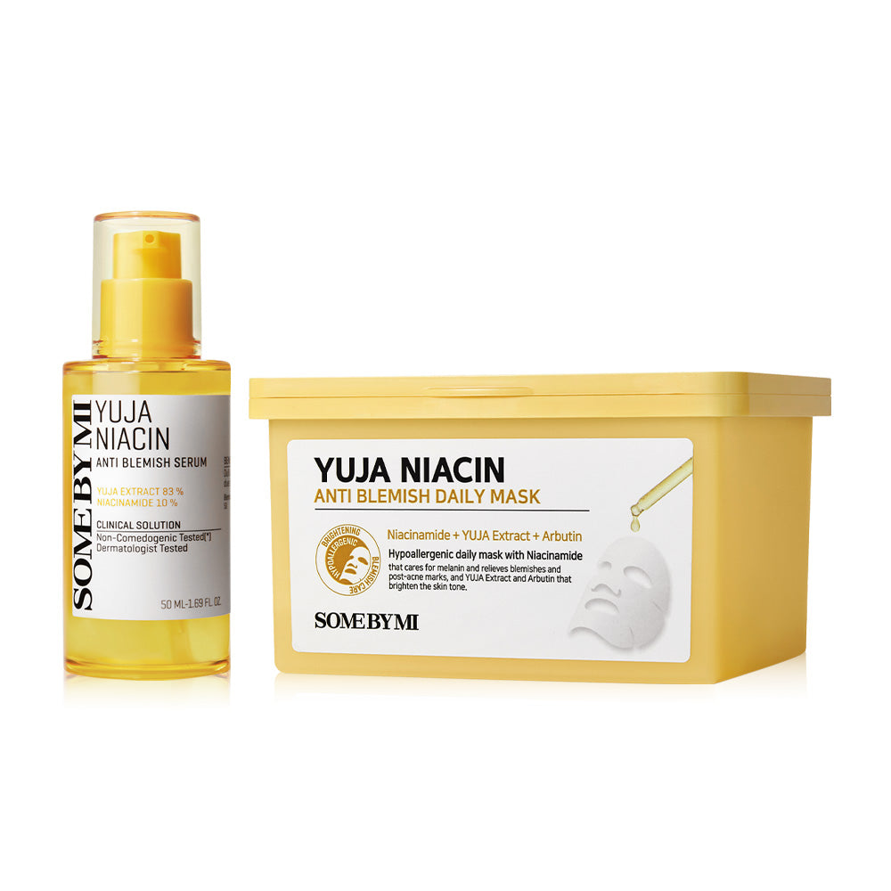 Some By Mi Yuja Niacin Anti-Blemish Daily Mask 30 Sheets + Serum 50ml