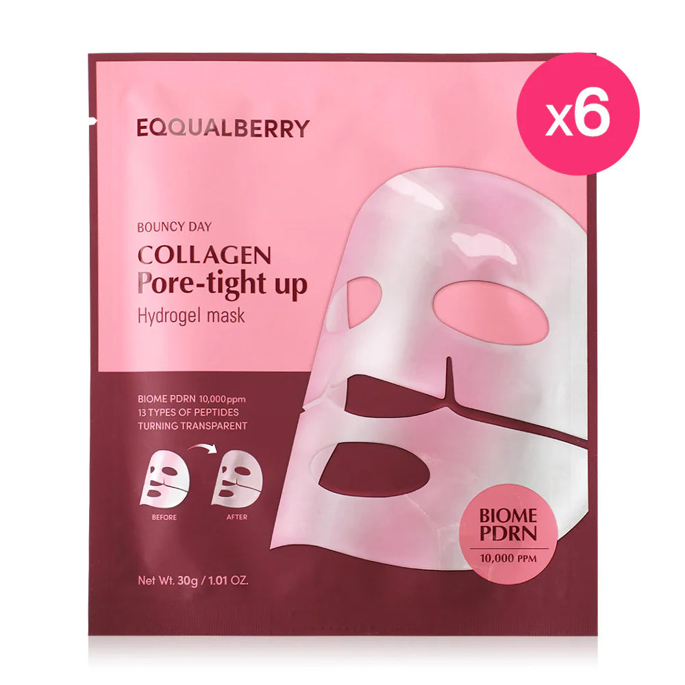 EQQUALBERRY Collagen Pore-Tight Up Hydrogel Mask 30g x 6pcs