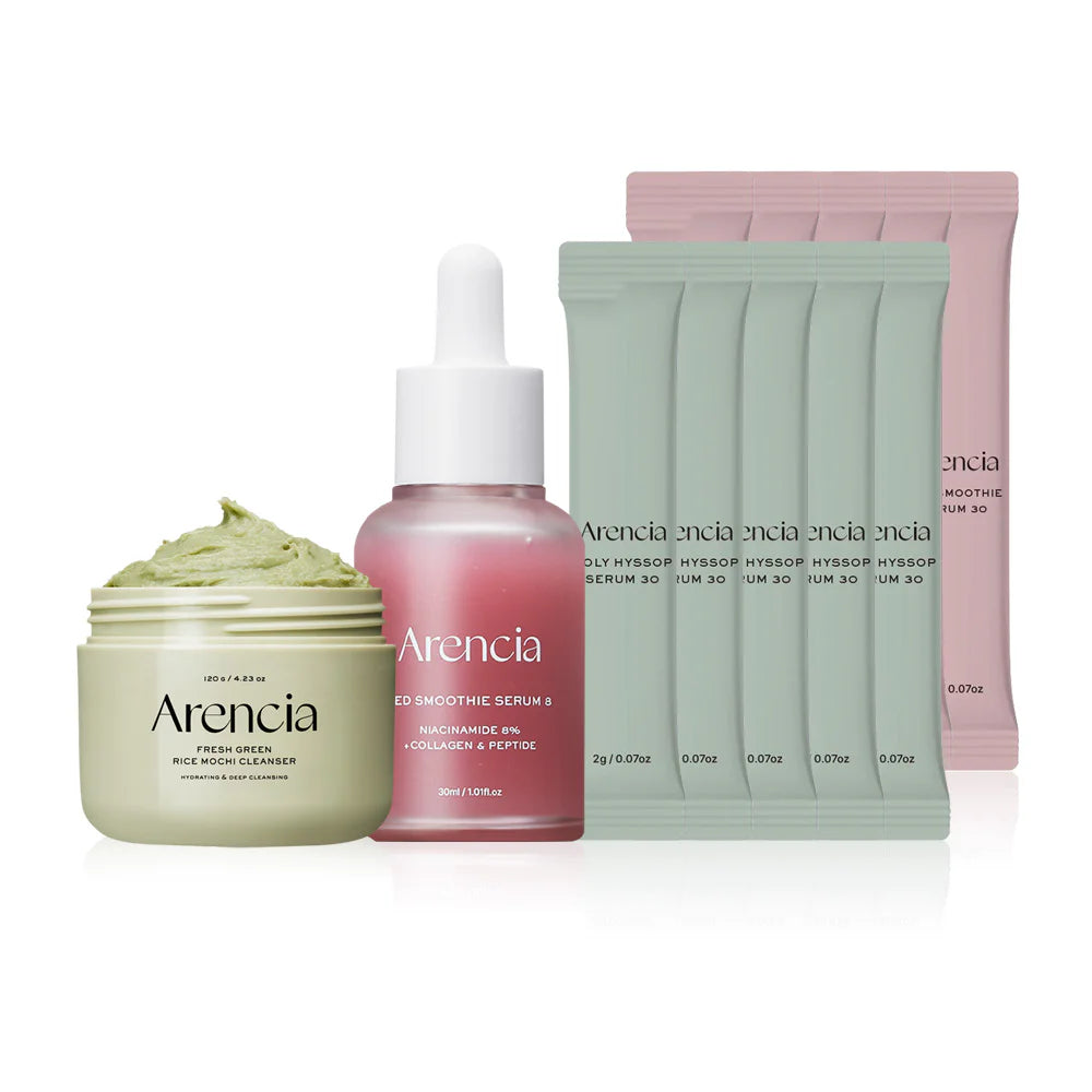 Arencia Fresh Green Rice Mochi Cleanser 120g Red Smoothie Serum 8 30ml