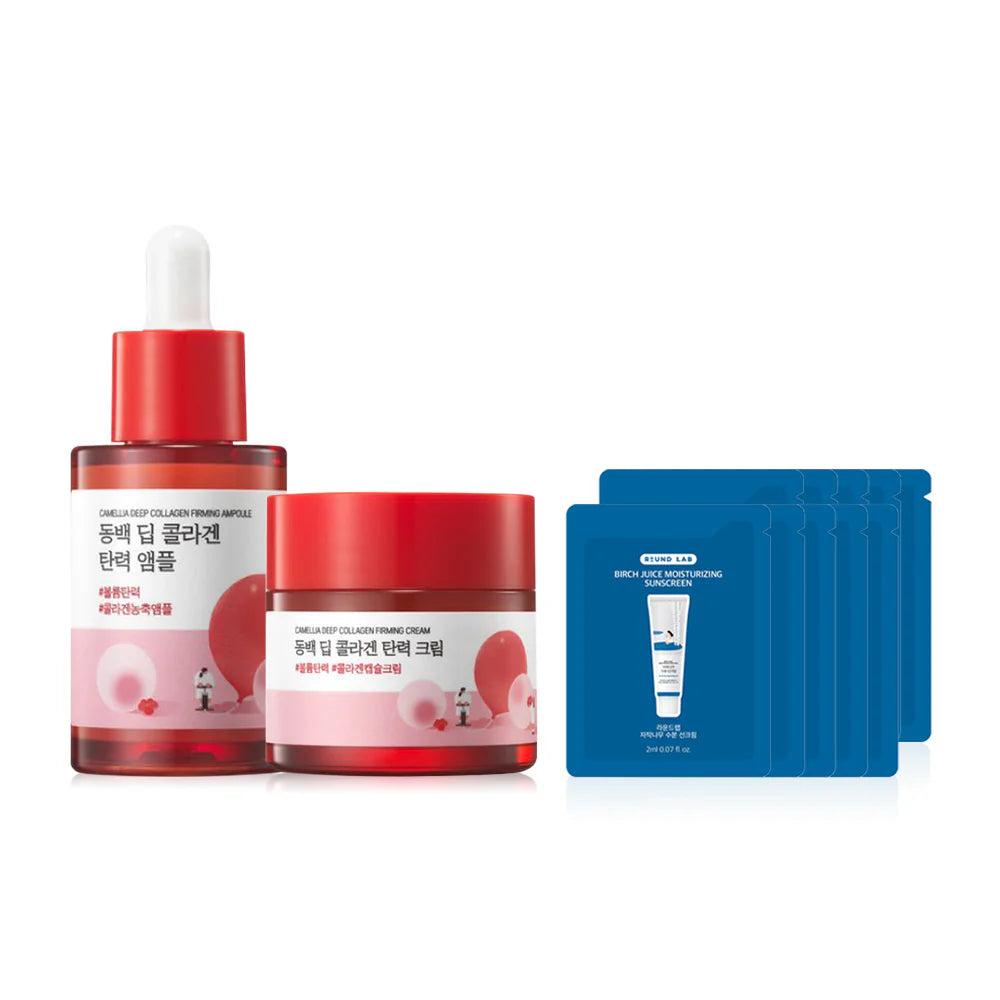 Round Lab Camellia Deep Collagen Firming Cream 50ml + Camellia Deep Collagen Firming Ampule 30ml 10pcs