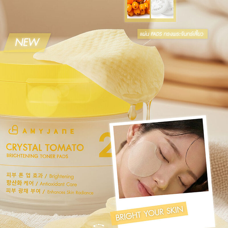 AMYJANE Crystal Tomato Brightening Toner Pads 120g 80 Pads