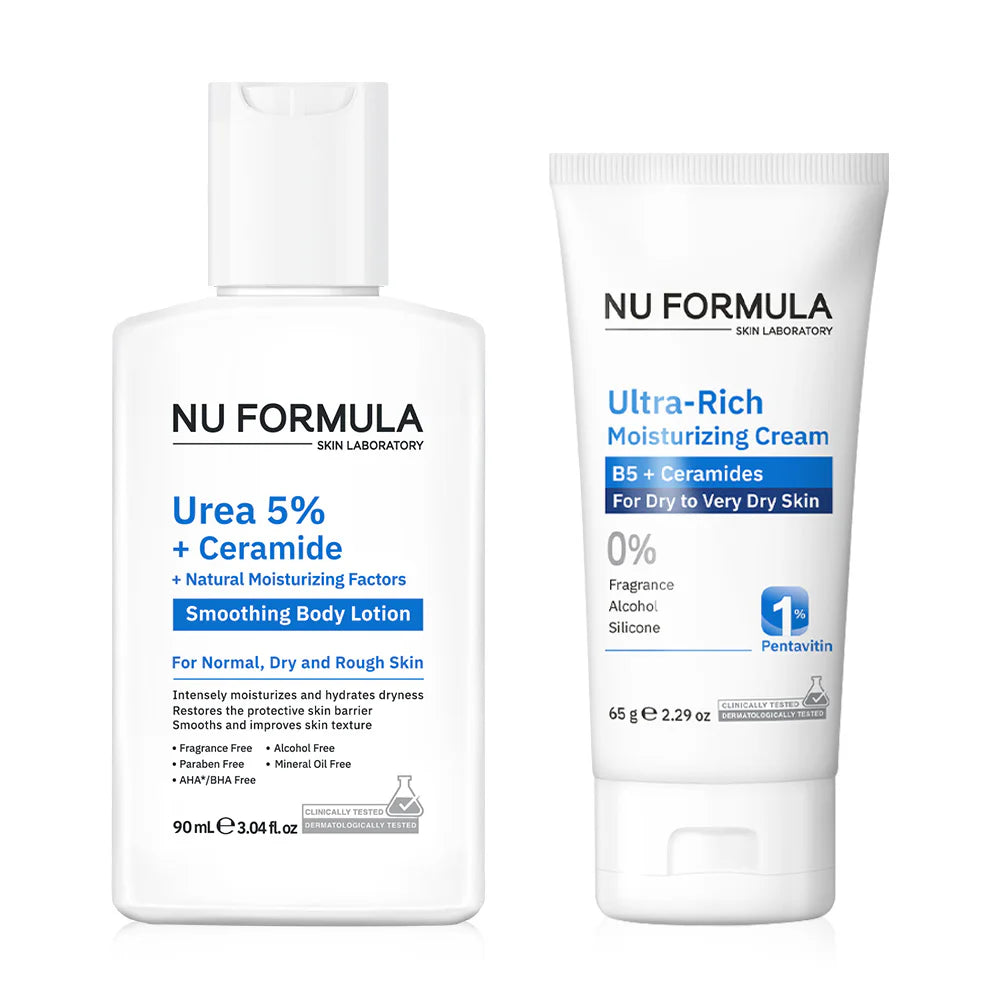 Nu Formula Ultra-Rich Moisturizing Cream B5 + Ceramide 65g + Urea 5% + Body Lotion 90g 2 Items