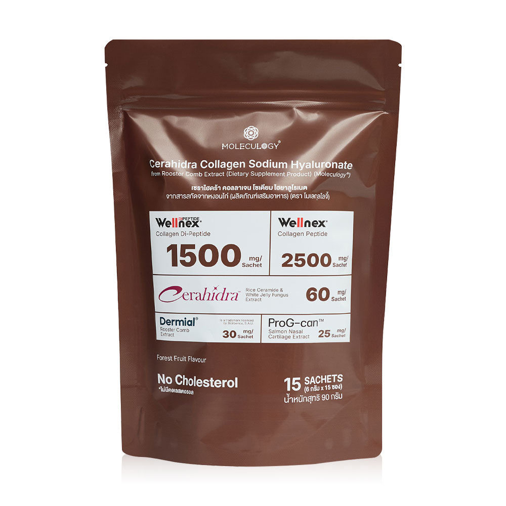 Moleculogy Cerahidra Collagen Sodium Hyaluronate From Rooster Comb Extract [6g x 15 Sachets]