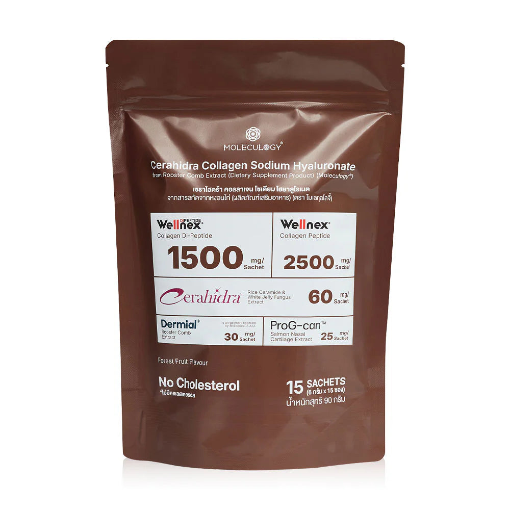 Moleculogy Cerahidra Collagen Sodium Hyaluronate From Rooster Comb Extract [6g x 15 Sachets]