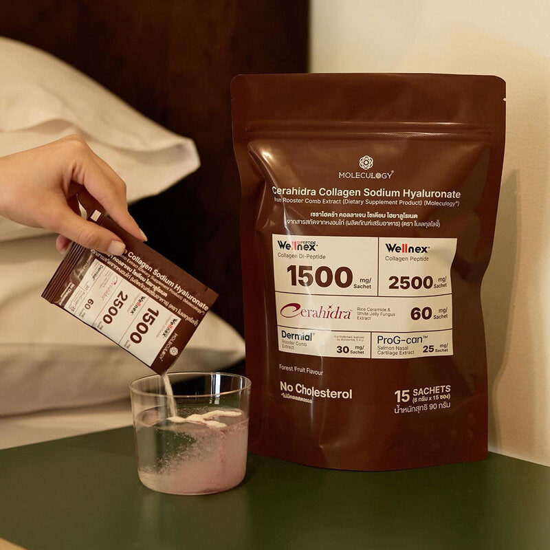 Moleculogy Cerahidra Collagen Sodium Hyaluronate From Rooster Comb Extract [6g x 15 Sachets]