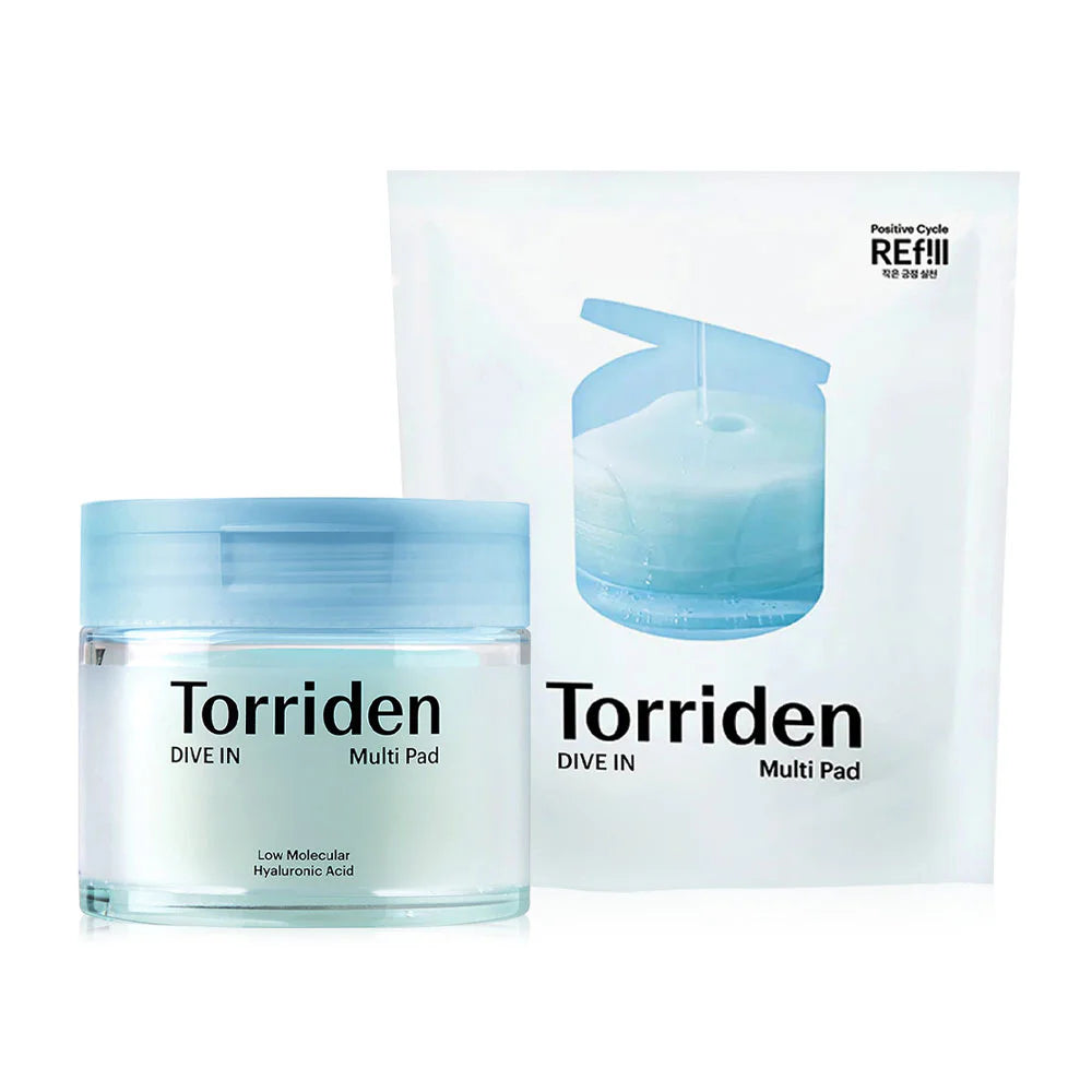 Torriden Dive In Low Molecular Hyaluronic Acid Multi Pad 80 Pads + Refill 80 Pads