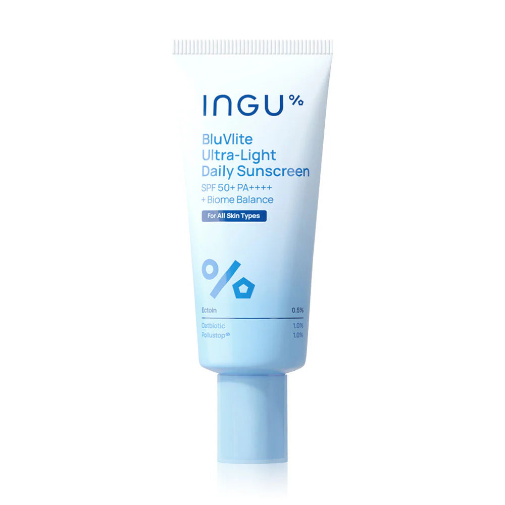 INGU Skin BluVlite Ultra-Light Daily Sunscreen SPF50+ PA++++ + Biome Balance 50g