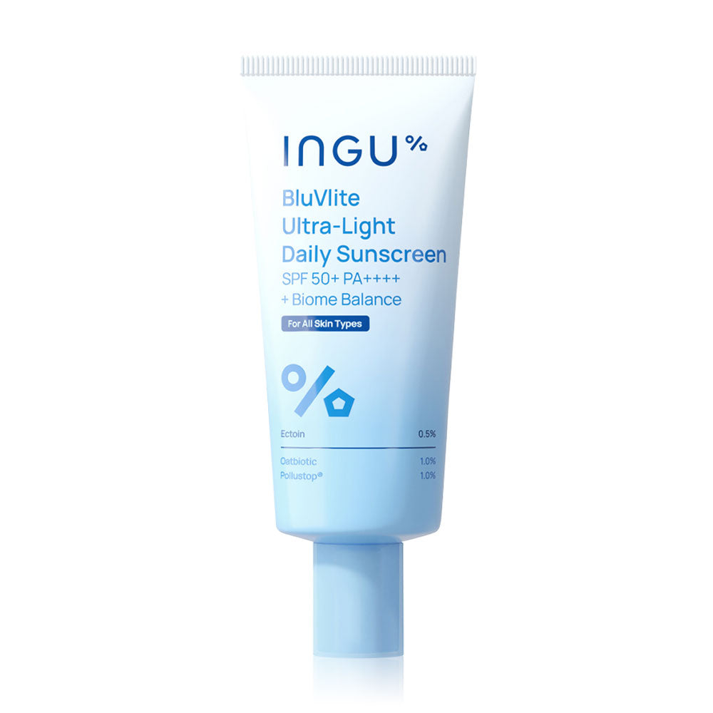INGU Skin BluVlite Ultra-Light Daily Sunscreen SPF50+ PA++++ + Biome Balance 80g