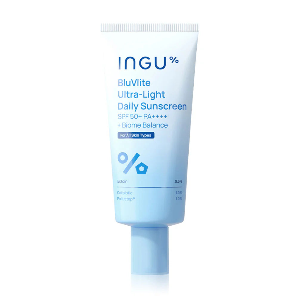INGU Skin BluVlite Ultra-Light Daily Sunscreen SPF50+ PA++++ + Biome Balance 80g