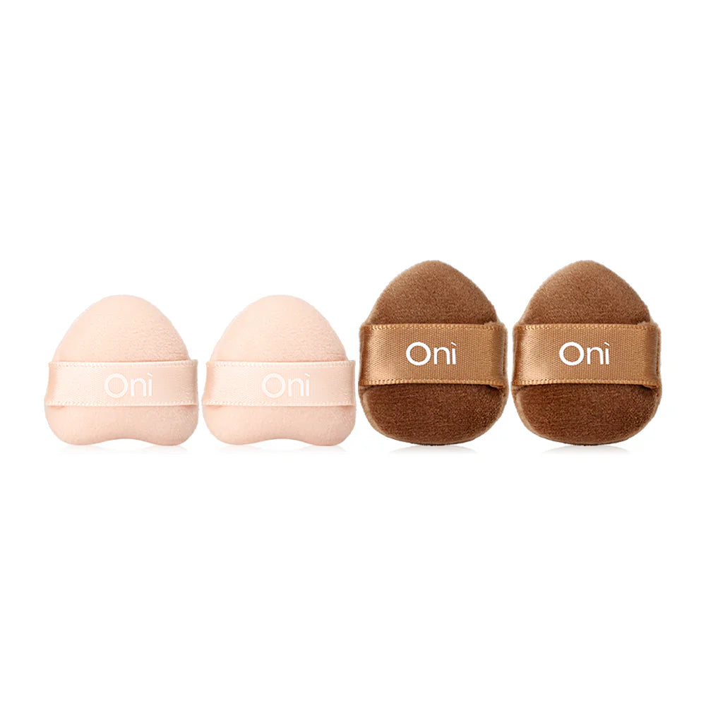 Oni Mini Powder & Blush Puff 4pcs - #Cream & Brown