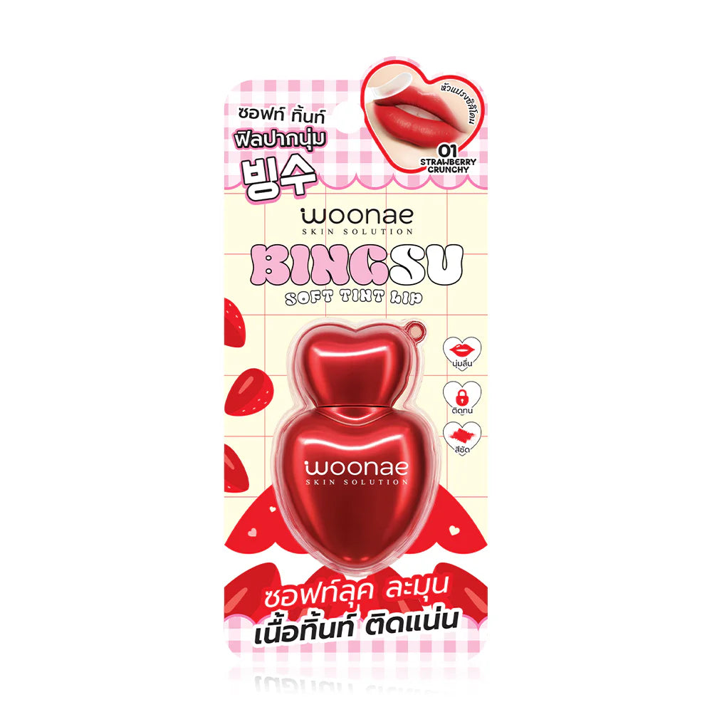Woonae Bingsu Soft Tint Lip 3g - #01 Strawberry Crunchy