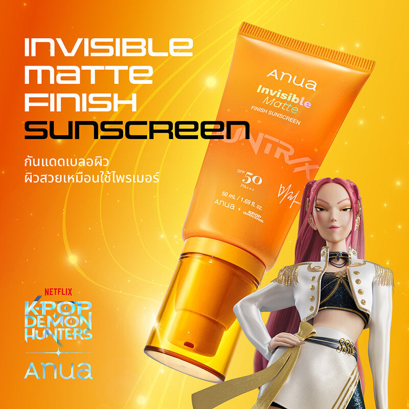 K-pop Demon Hunters X ANUA Invisible Matte Finish Sunscreen SPF50 PA+++ 50ml