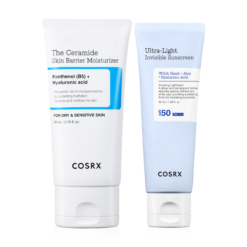 COSRX Ultra-Light Invisible Sunscreen 50ml + Ceramide Skin Barrier Moisturizer 80ml