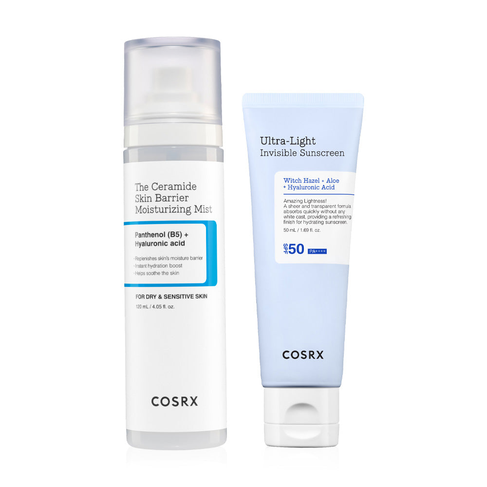 COSRX Ultra-Light Invisible Sunscreen 50ml + Ceramide Skin Barrier Moisturizing Mist 120ml