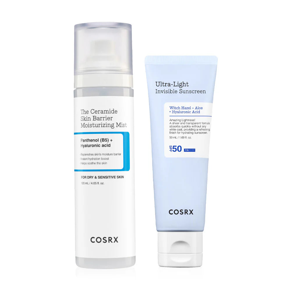 COSRX Ultra-Light Invisible Sunscreen 50ml + Ceramide Skin Barrier Moisturizing Mist 120ml