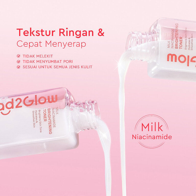 Glad2Glow Milk Niacinamide Brightening Toner 80ml