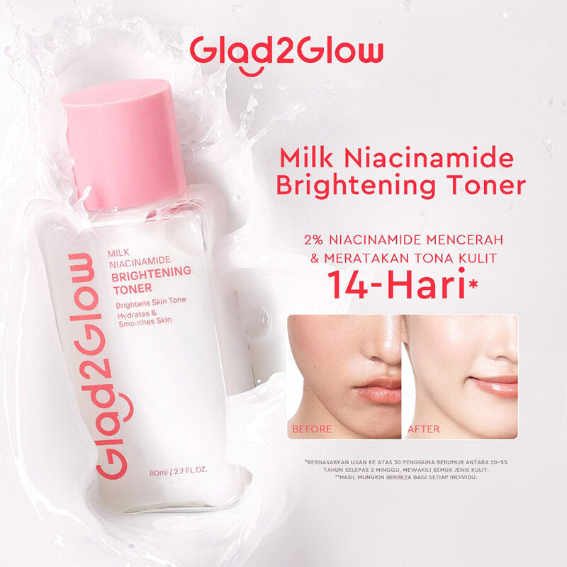Glad2Glow Milk Niacinamide Brightening Toner 80ml