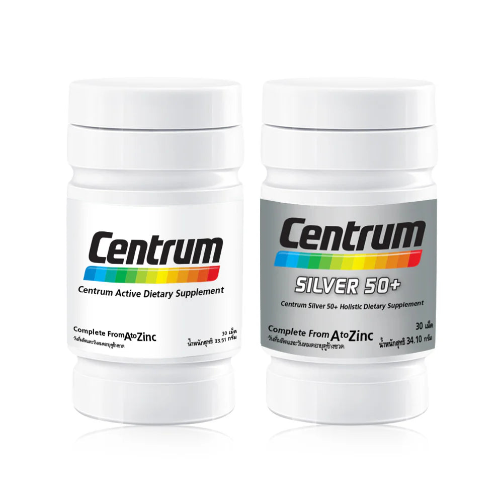 Centrum Active Dietary Supplement 30 Capsules + Silver 50+ Holistic Dietary [30 Capsules x 2pcs]