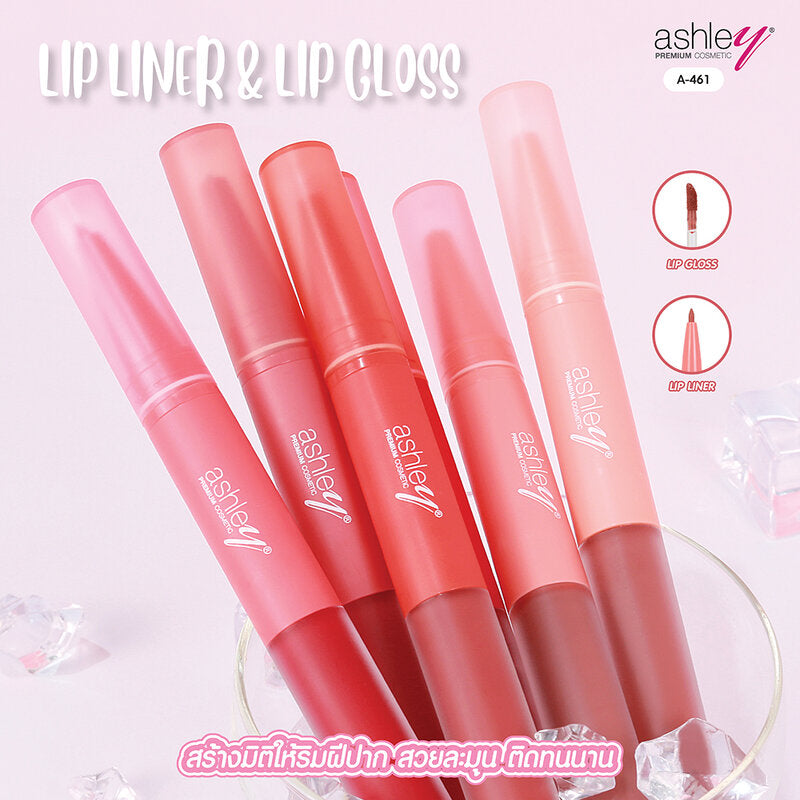Ashley 2 In 1 Lip Liner & Lip Gloss 0.22g + 1.8g