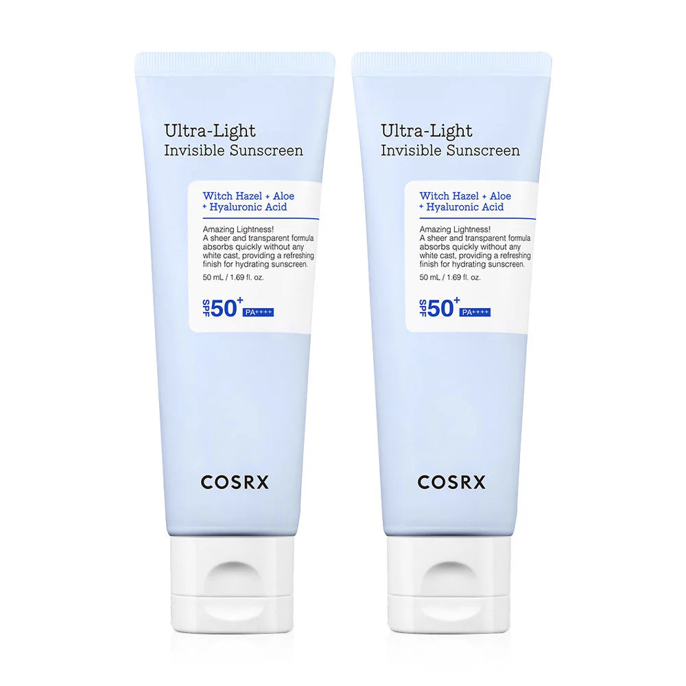 COSRX Ultra-Light Invisible Sunscreen SPF50+ PA++++ [50ml x 2pcs]