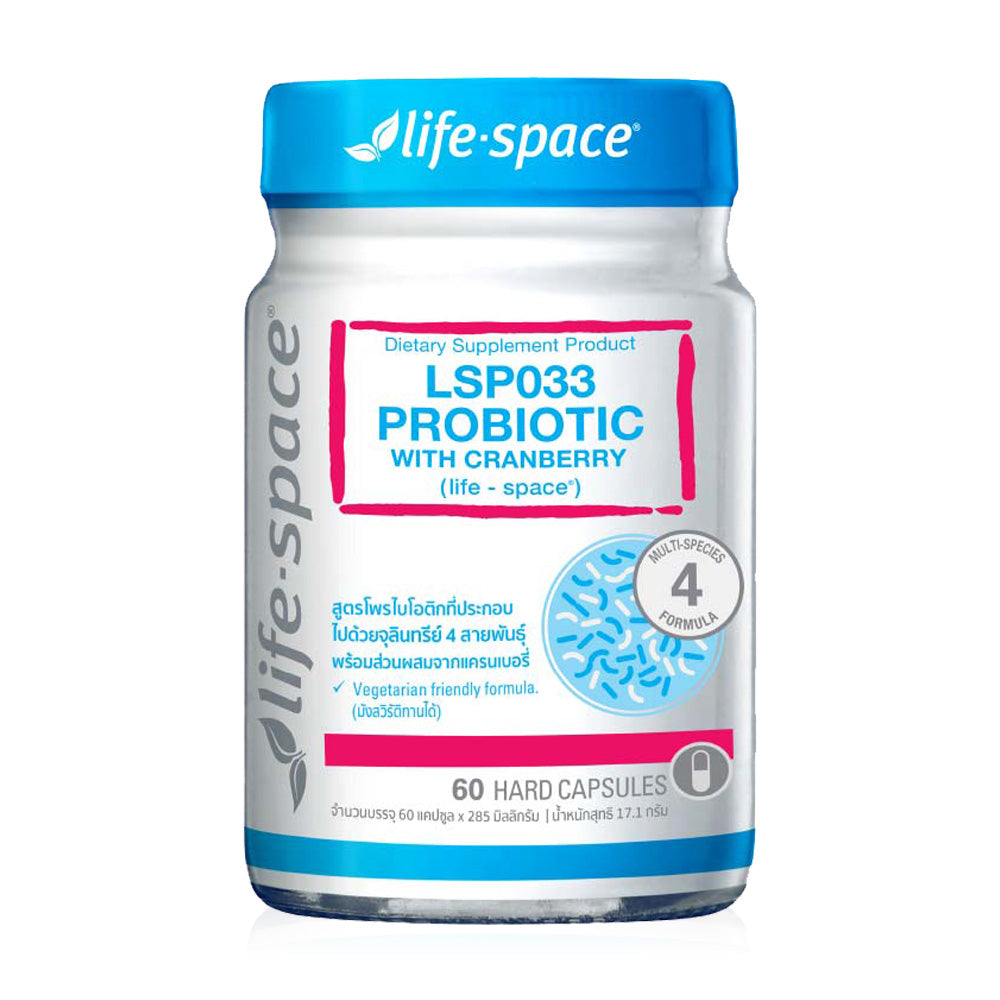 Life Space LSP033 Probiotic With Cranberry Dietary Supplement Product 60 Capsules
