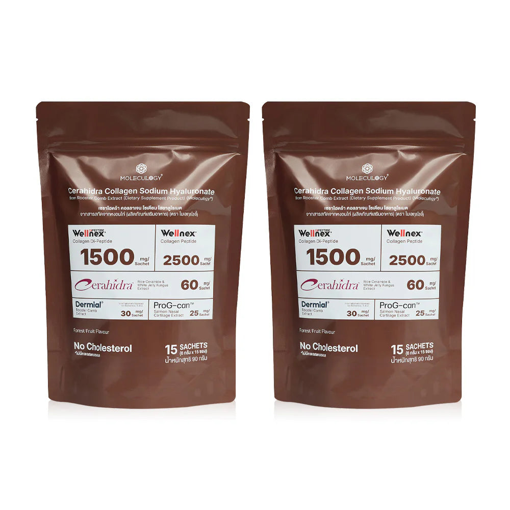 Moleculogy Cerahidra Collagen Sodium Hyaluronate From Rooster Comb Extract [15 Sachets x 2 pcs]