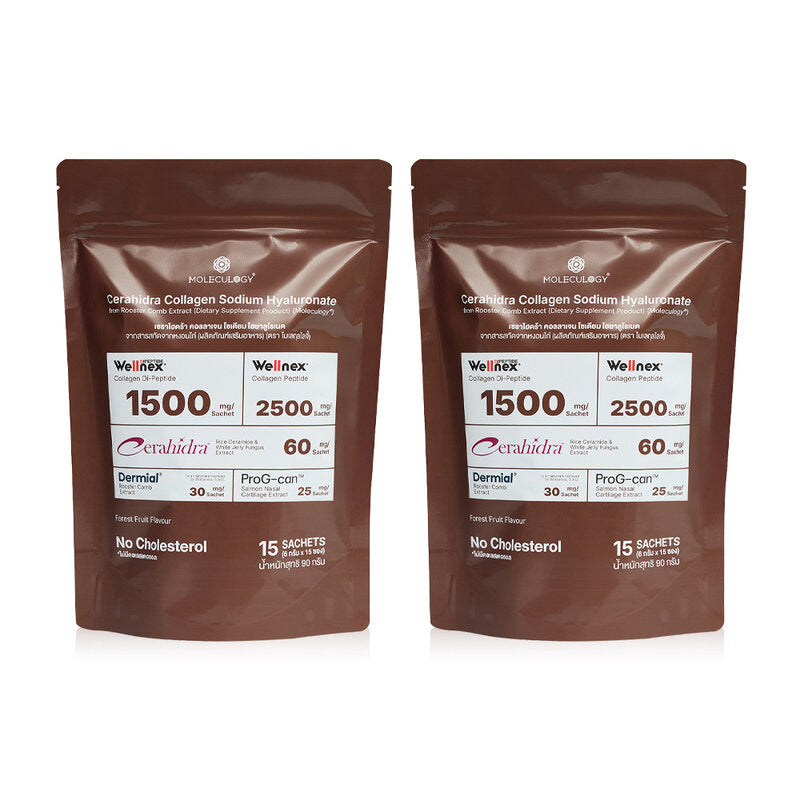 Moleculogy Cerahidra Collagen Sodium Hyaluronate From Rooster Comb Extract [15 Sachets x 2 pcs]