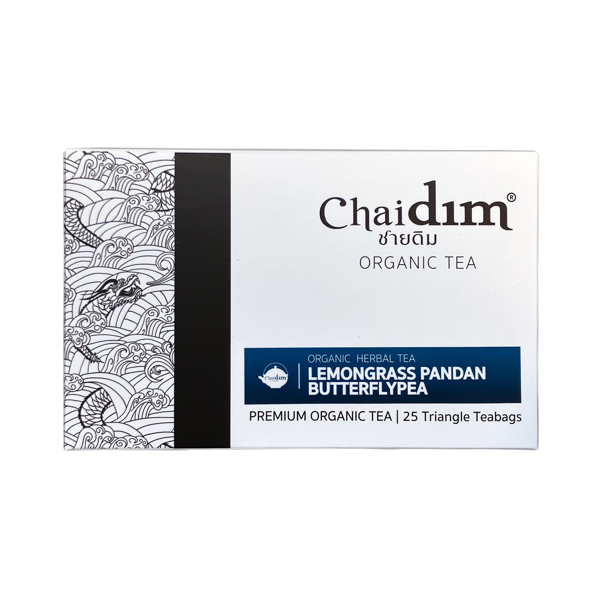 Chaidim Lemongrass Pandan Butterfly Pea Herbal Tea 25 Teabags