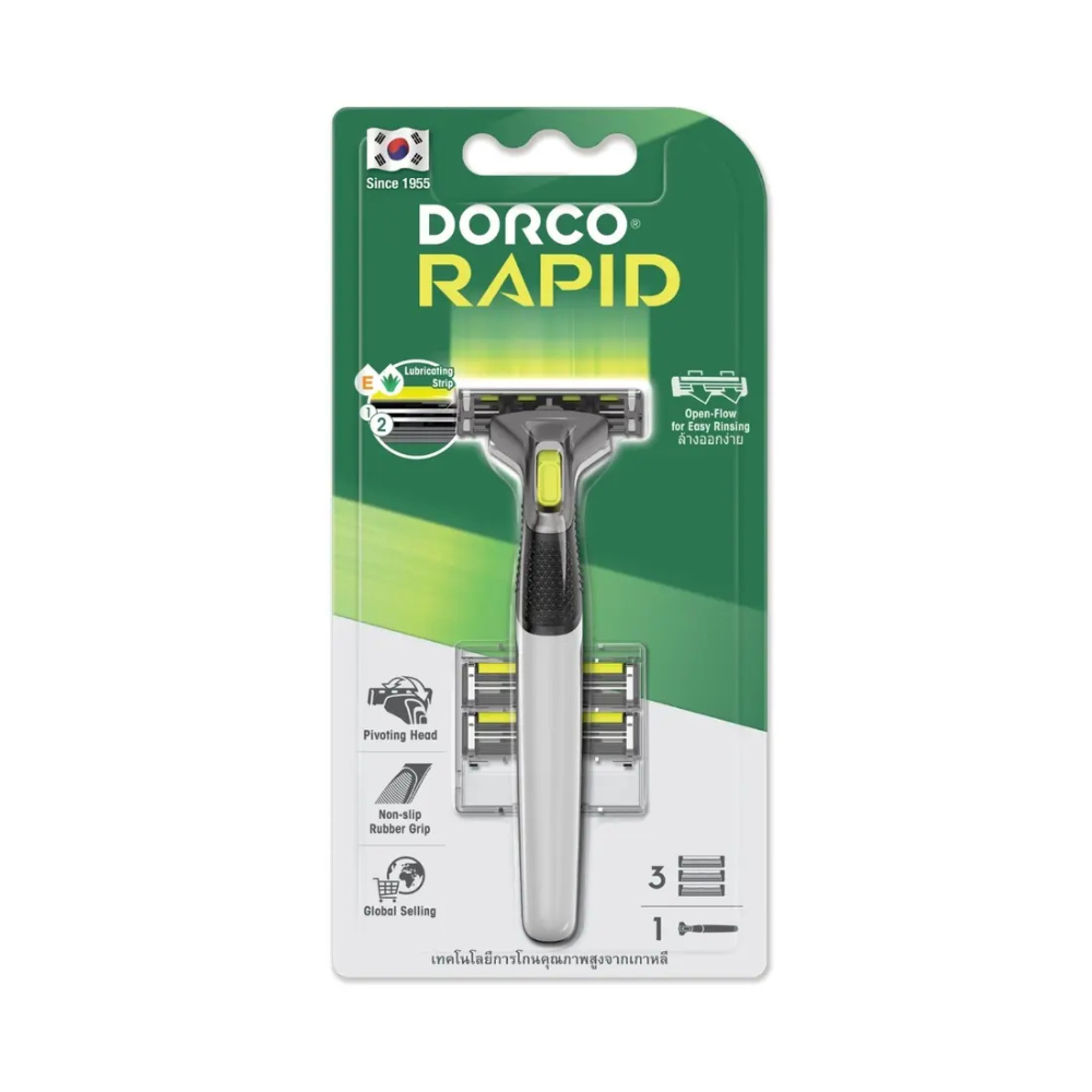 Dorco System Razor Rapid 2blades With 3cartridges
