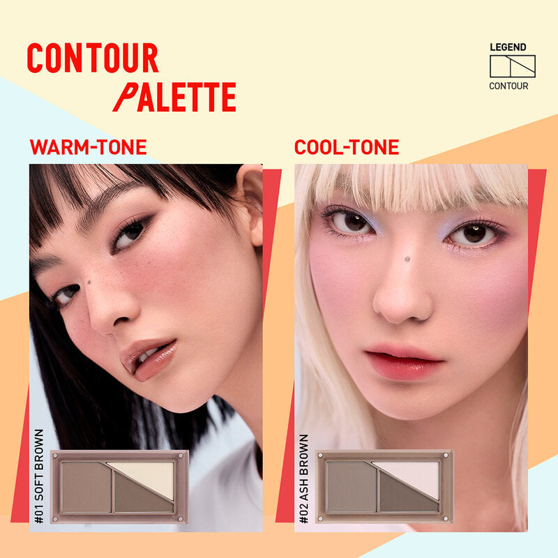 3CE Layer It All Contour Palette 9.5g #02 Ash Brown