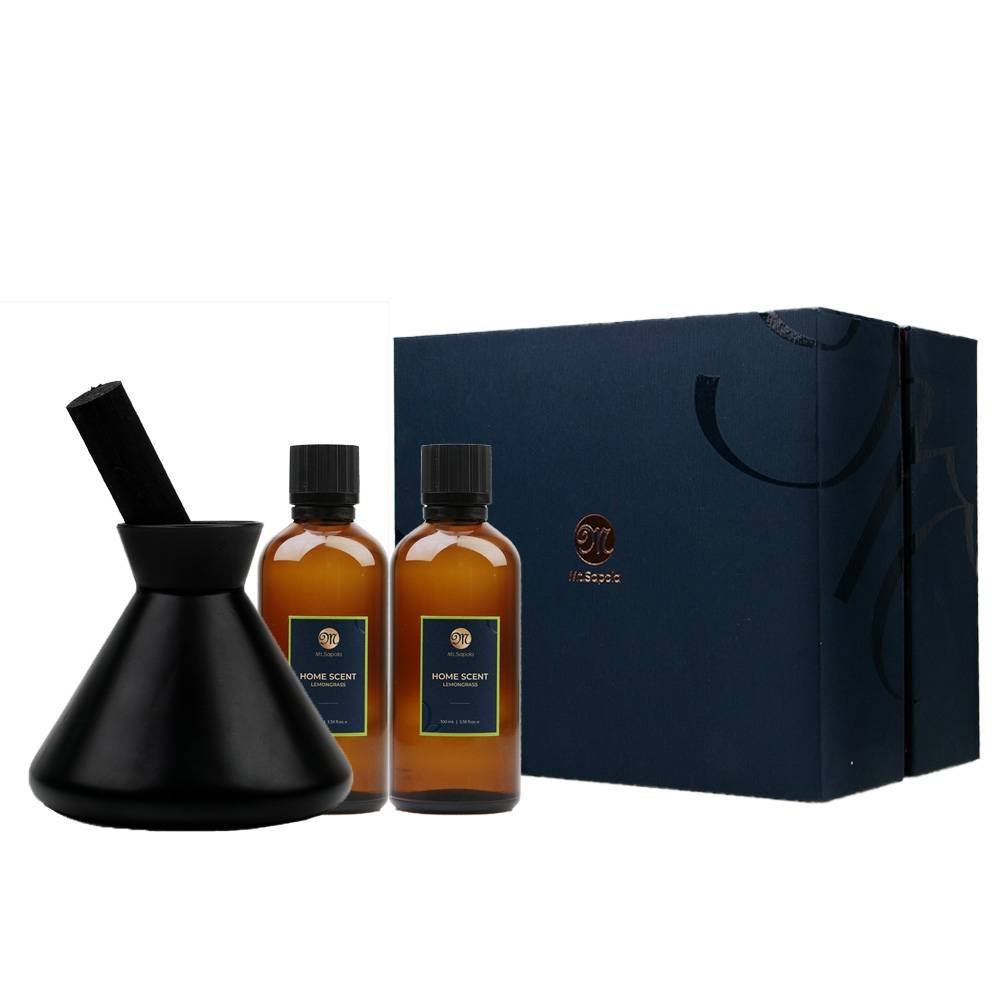Mt. Sapola Vase Diffuser - Lemongrass, Black 2x100 ml.