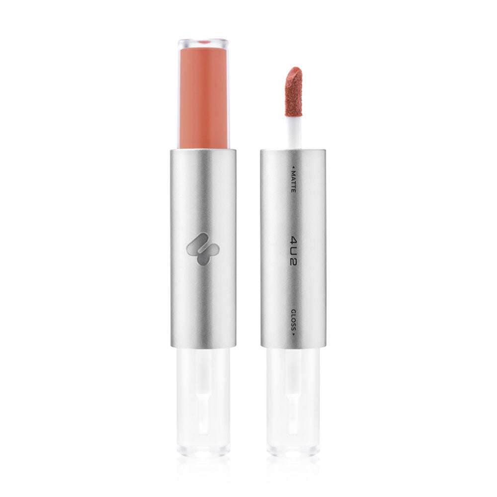 4U2 Lipstick - Matte & Gloss Dual Texture #01 Left & Right - Beauty Buddy