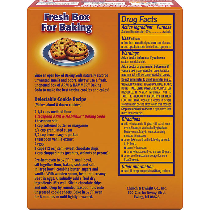 Arm & Hammer Baking Soda Box